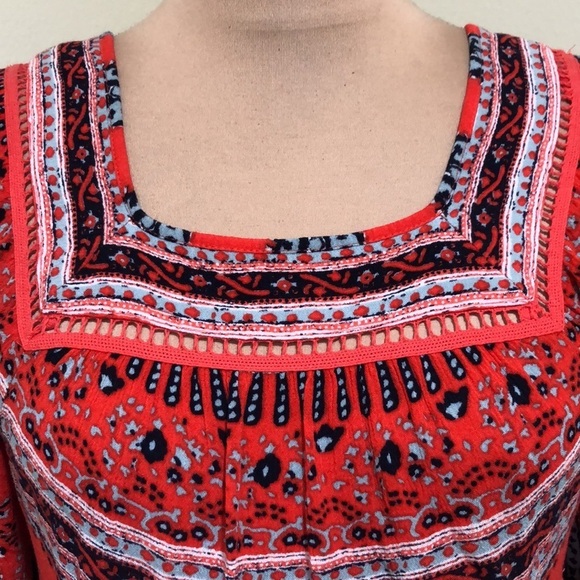 Free People Midsummers Dream Dress Size Small Red Floral Cutout Mini - Picture 3 of 13